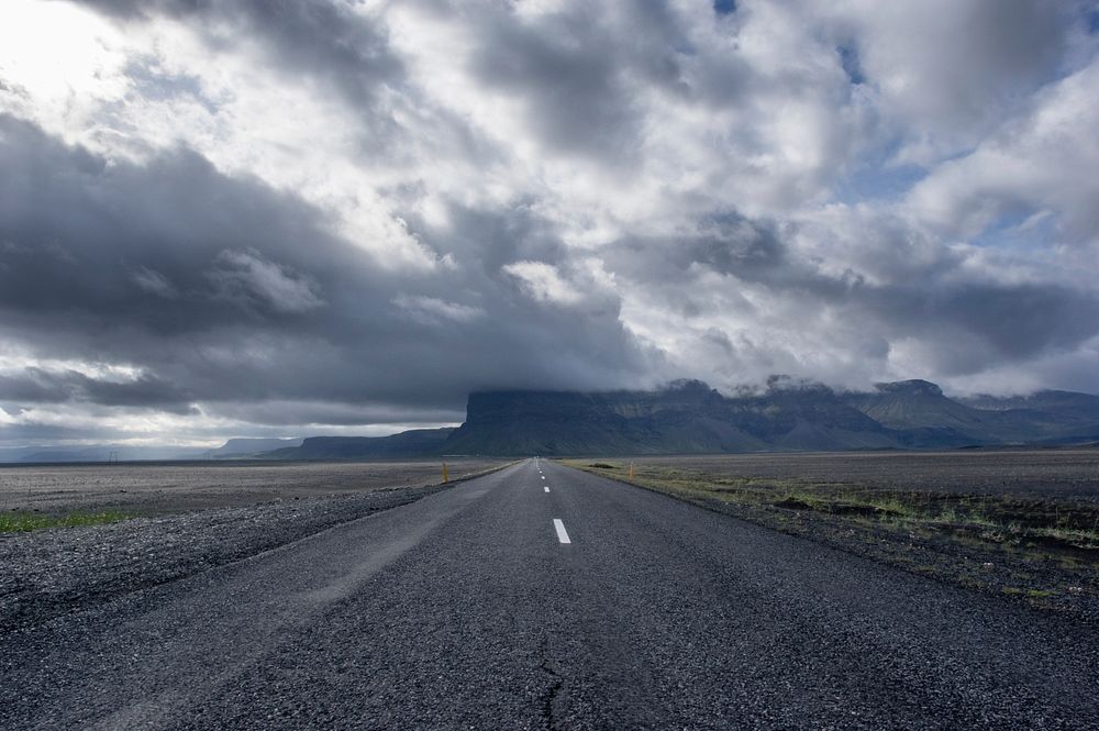 Cloudy day in Iceland. Original public domain image from Wikimedia Commons