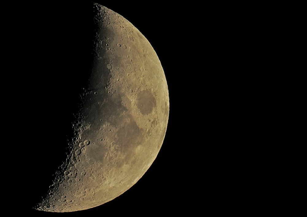 A close-up of the moon, taken from Lake District National Park. Original public domain image from Wikimedia Commons