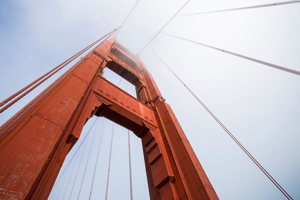 Golden Gate Bridge. Original public domain image from Wikimedia Commons