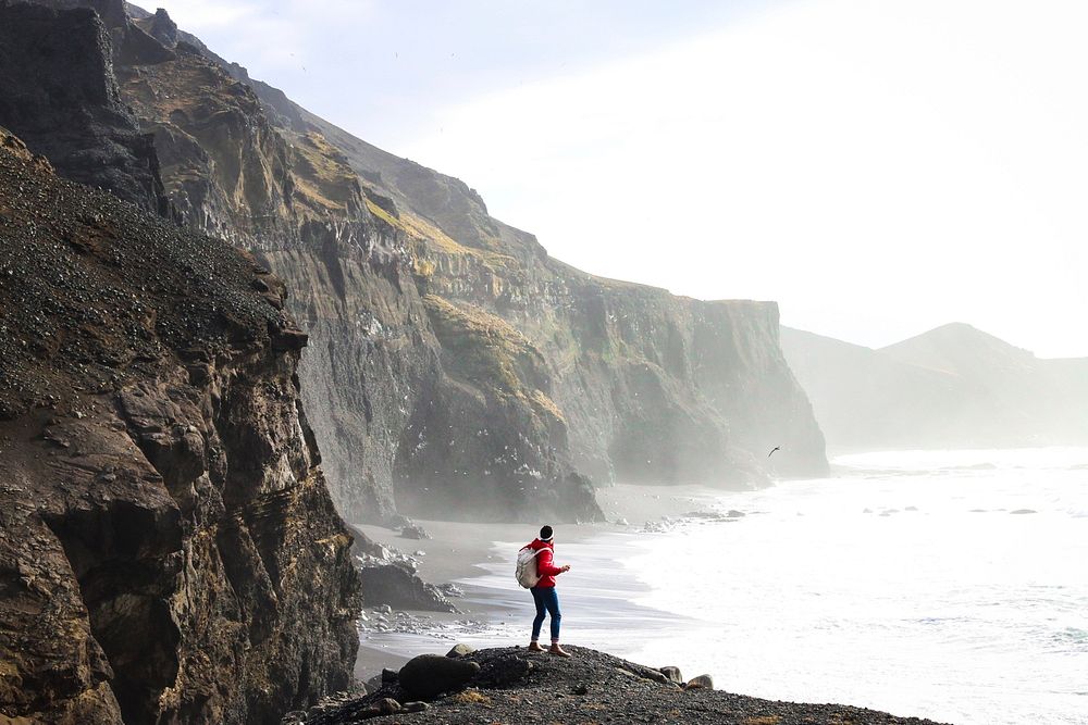 Lost in the cliffs of Iceland. Original public domain image from Wikimedia Commons