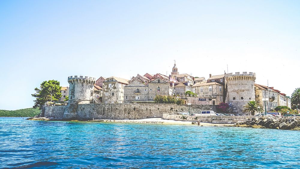 Old City of Korcula. Original public domain image from Wikimedia Commons