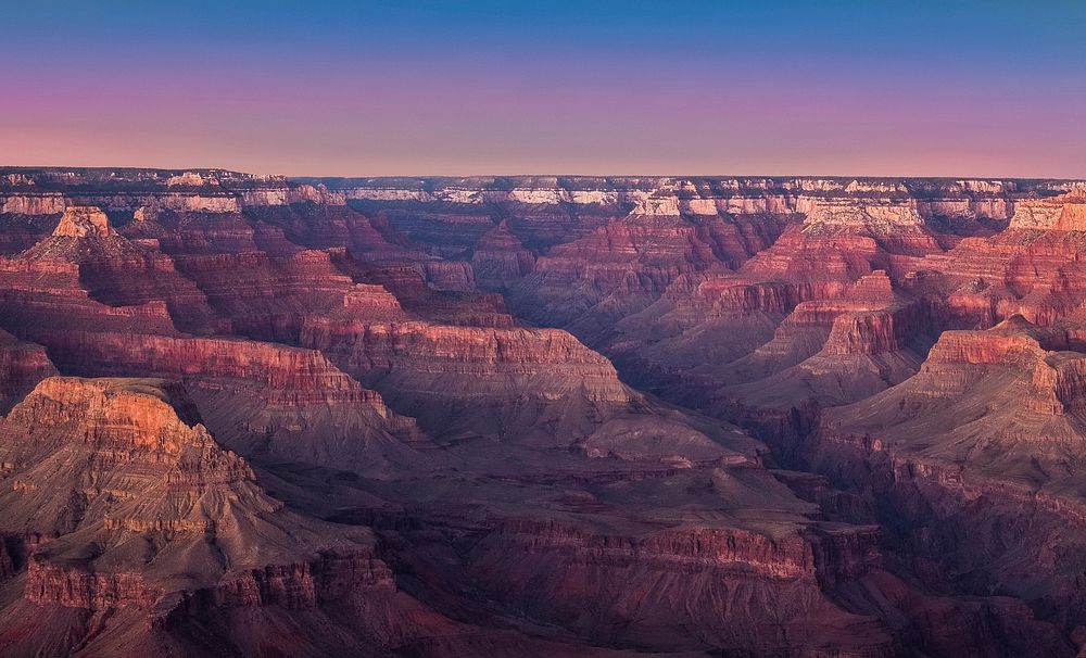 Colorful sunset over the beautiful Grand Canyon. Original public domain image from Wikimedia Commons