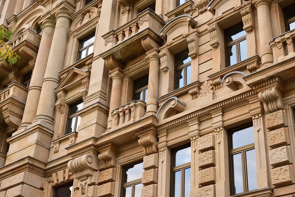 A building with old European design as seen in Frankfurt.. Original public domain image from Wikimedia Commons