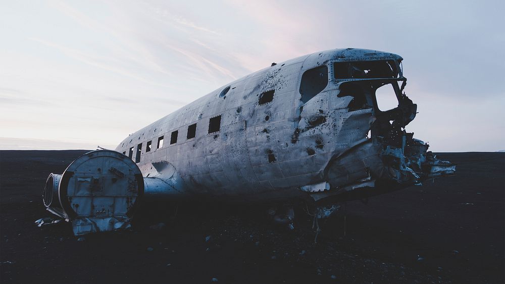 Abandoned airplane. Original public domain image from Wikimedia Commons