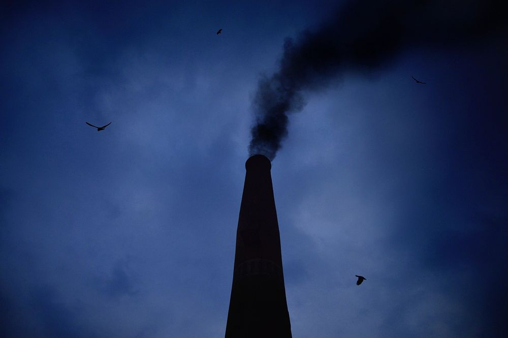 Factory Chimney Smoke. Original public domain image from Wikimedia Commons