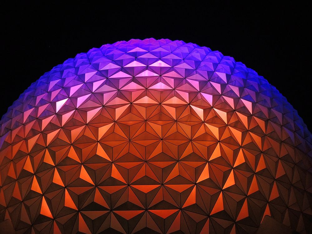 Purple and red ball decor. Original public domain image from Wikimedia Commons