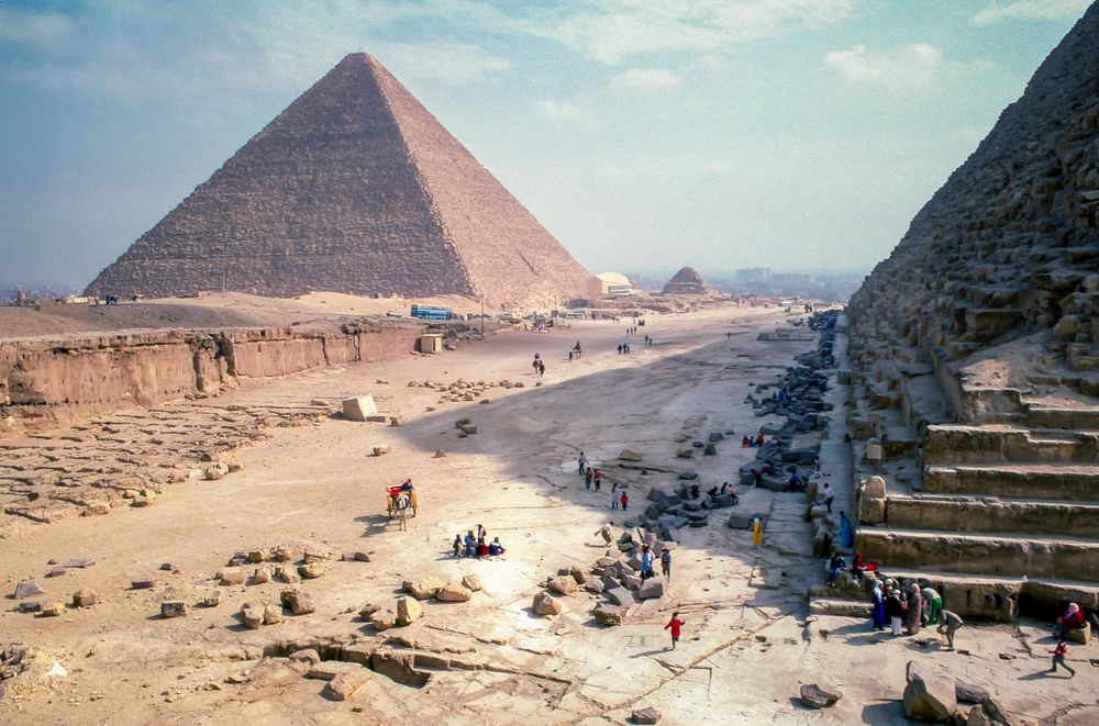 Pyramid, desert destination for travel. Original public domain image from Wikimedia Commons