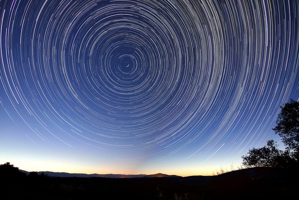 Star trail. Original public domain image from Wikimedia Commons