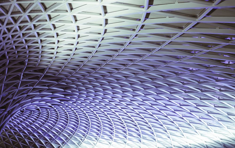 The roof at Kings Cross Station. Original public domain image from Wikimedia Commons