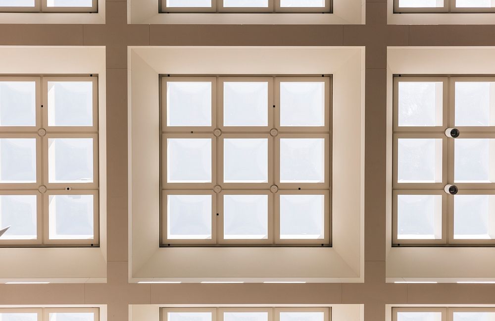 The ceiling and skylights at Hart Senate Office Building. Original public domain image from Wikimedia Commons