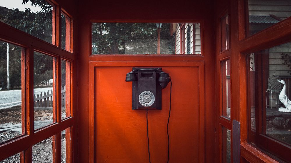 Phone booth in Cardrona, New Zealand. Original public domain image from Wikimedia Commons