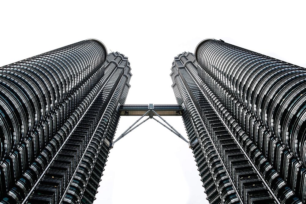 Petronas Tower in Kuala Lumpur, Malaysia. Original public domain image from Wikimedia Commons