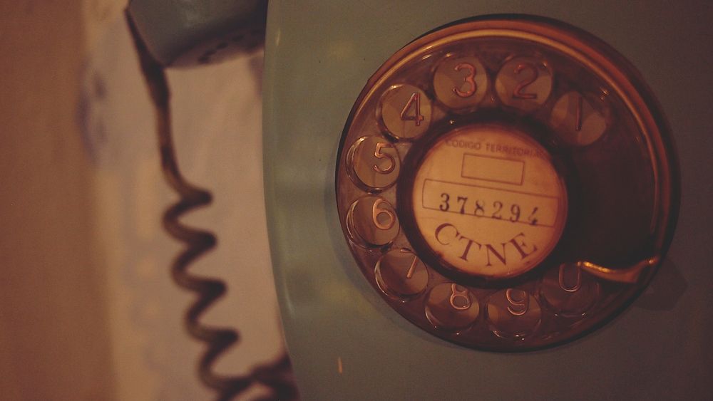 Retro dial and spin telephone. Original public domain image from Wikimedia Commons