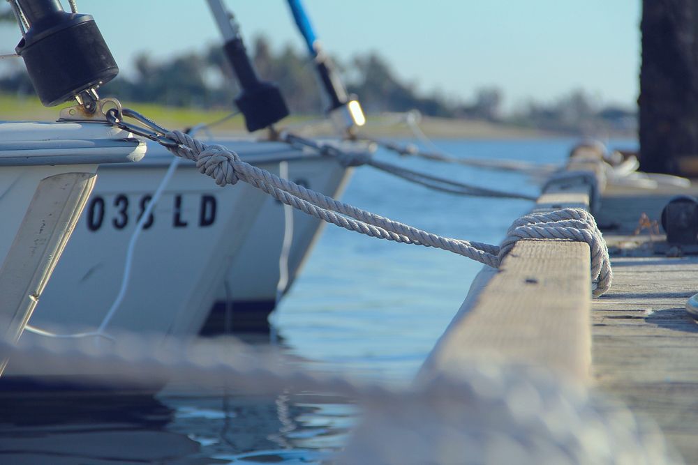 Boats near the dock. Original public domain image from Wikimedia Commons