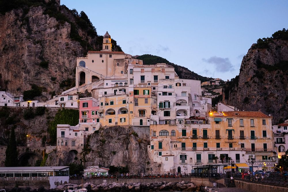 European coastal town. Original public domain image from Wikimedia Commons