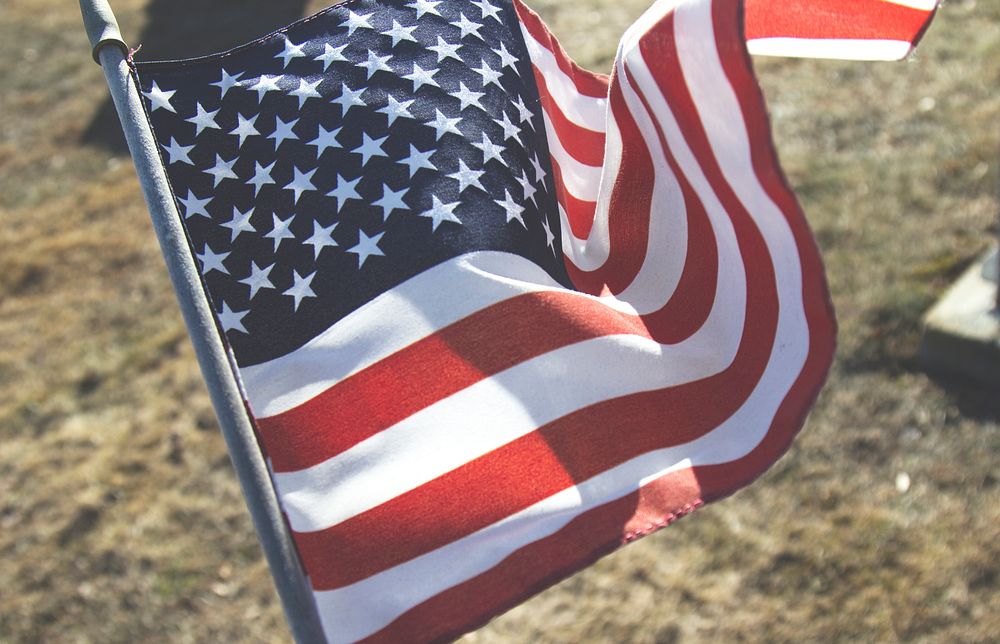 Closeup USA flag. Original public domain image from Wikimedia Commons