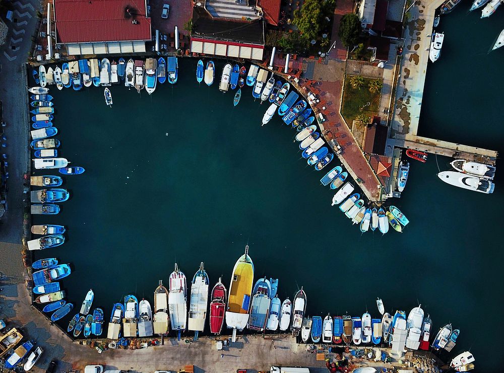 Dock drone view. Original public domain image from Wikimedia Commons