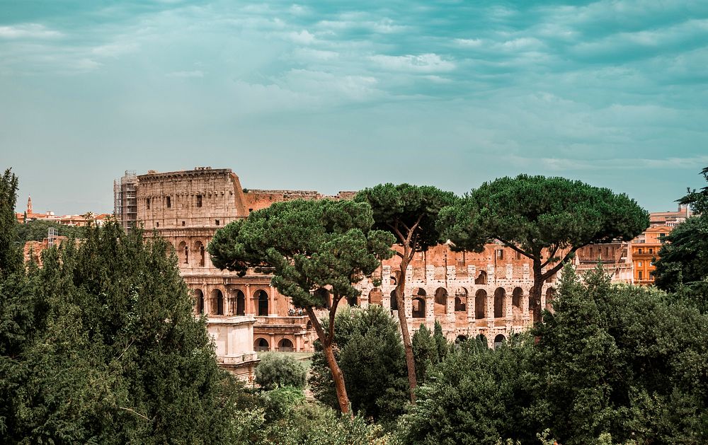 Beautiful Roman Colosseum background. Original public domain image from Wikimedia Commons