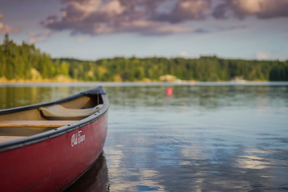 Boat at sunrise. Original public domain image from Wikimedia Commons