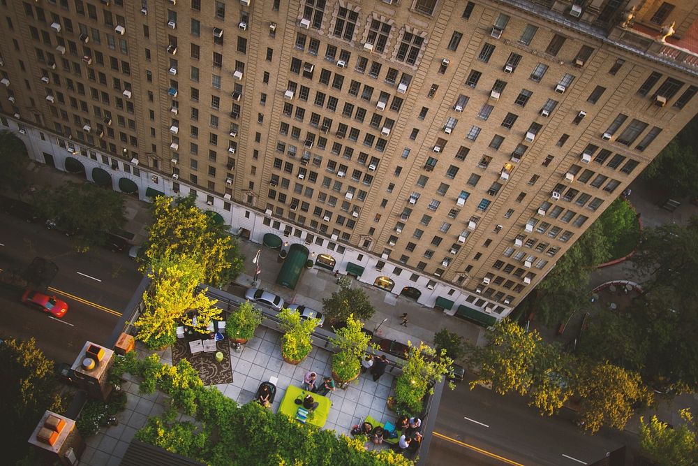 Looking down at Parc Vend&ocirc;me condominiums, Manhattan. Original public domain image from Wikimedia Commons