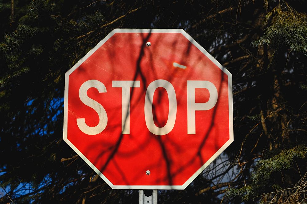 Stop sign. Original public domain image from Wikimedia Commons