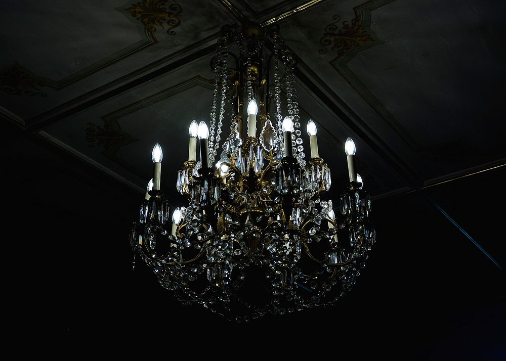 Crystal chandelier. Original public domain image from Wikimedia Commons