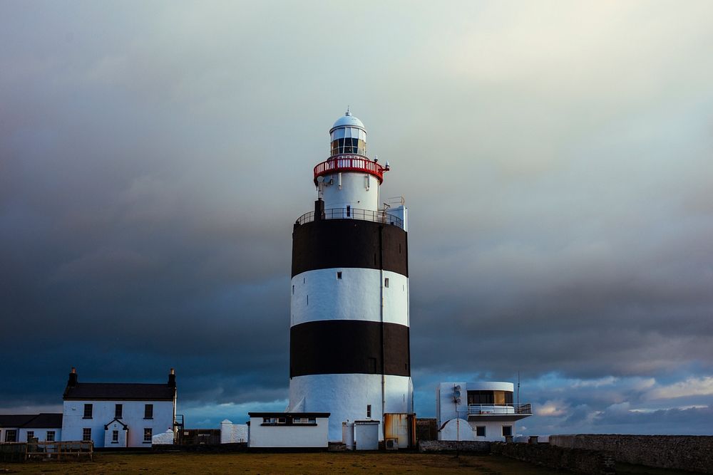 Hook Lighthouse in Ireland. Original public domain image from Wikimedia Commons