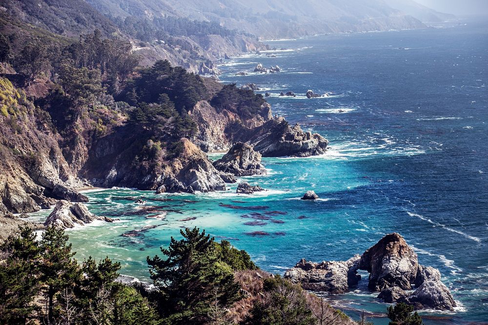 Big Sur, United States. Original public domain image from Wikimedia Commons