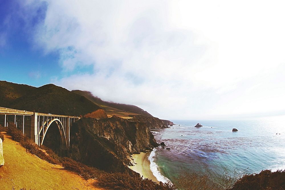 Bixby Bridge. Original public domain image from Wikimedia Commons