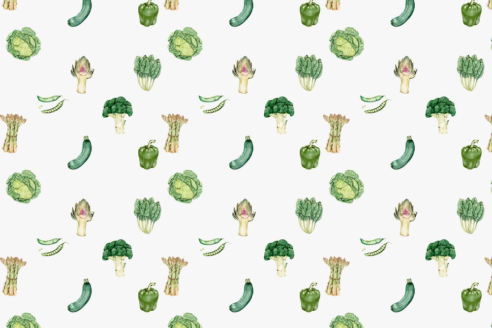 Green vegetables pattern vector