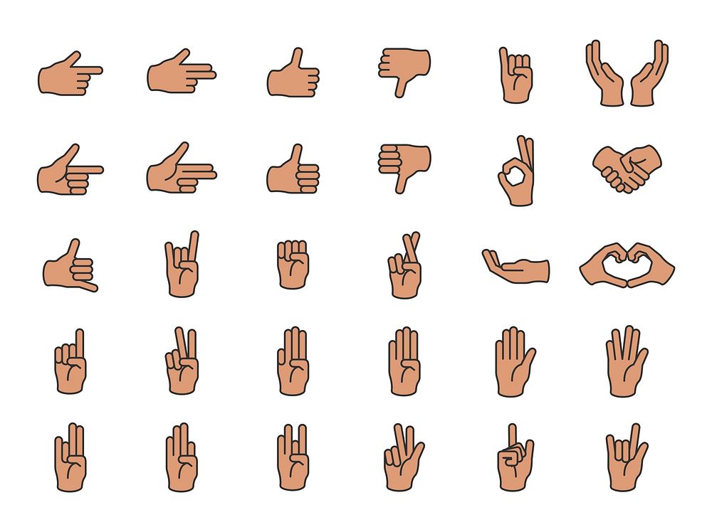 Illustration hands gesture set thin | Premium Vector - rawpixel