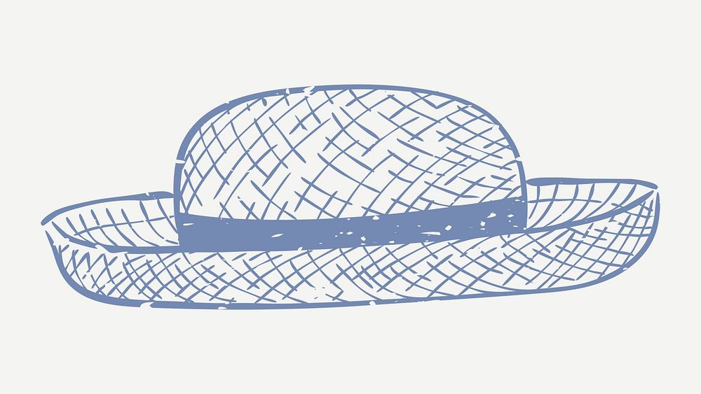 Muted blue hat in cartoon illustration