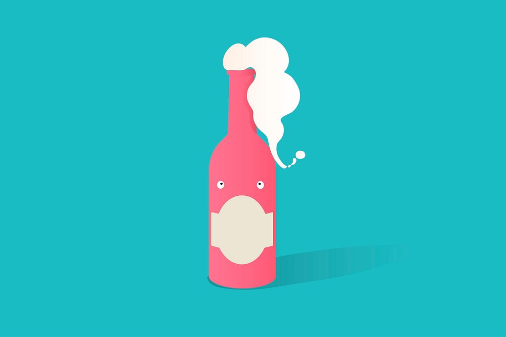 Illustration of beer icon on blue background