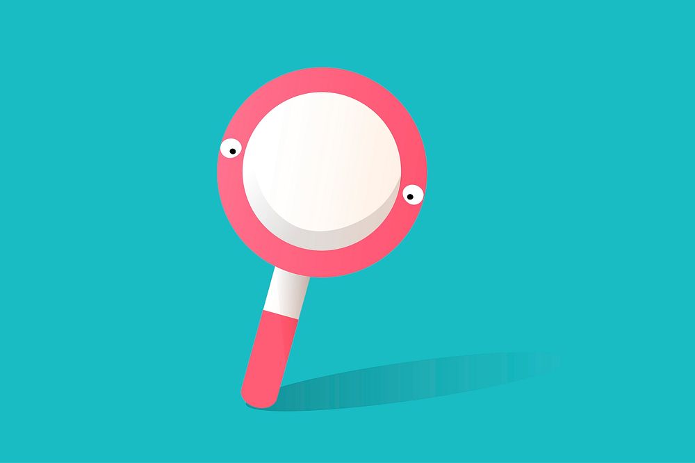Illustration of magnifying glass vector on blue background