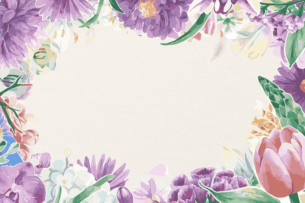 Chrysanthemum frame design, watercolor flower psd graphics    
