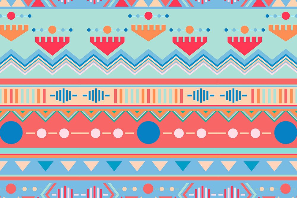 Aesthetic tribal background, seamless pattern vector, pastel fabric