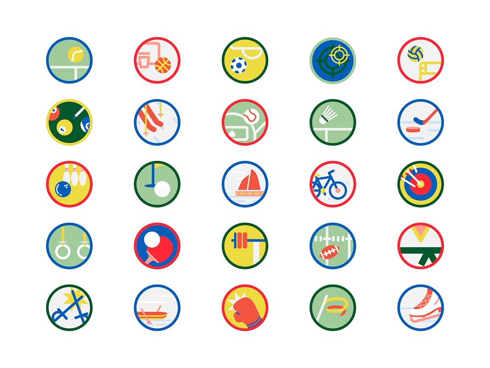 Illustration set of sports icons