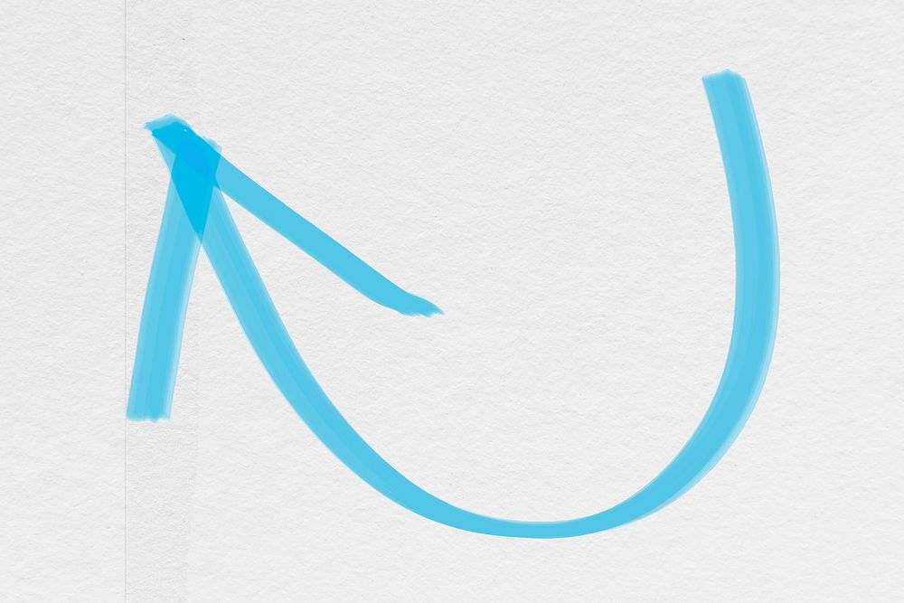 Doodle highlight left arrow vector in blue tone