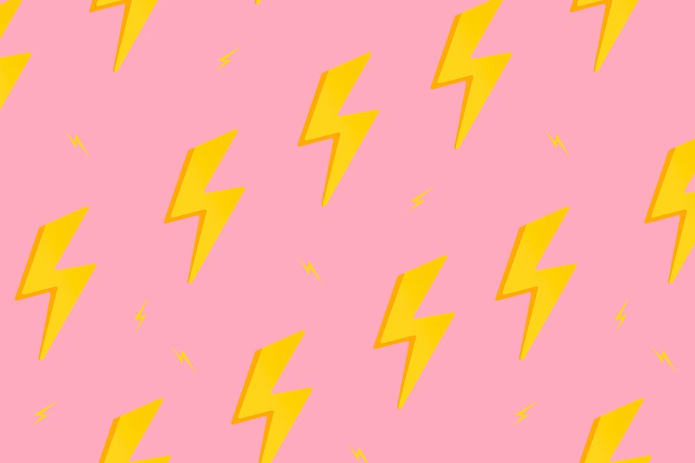 Pink pattern background wallpaper, lightning bolt illustration psd