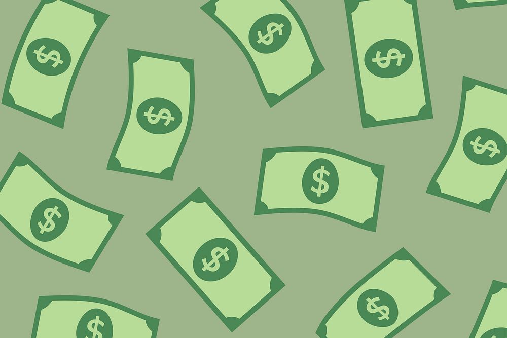 Dollar bill pattern background wallpaper, money vector finance illustration