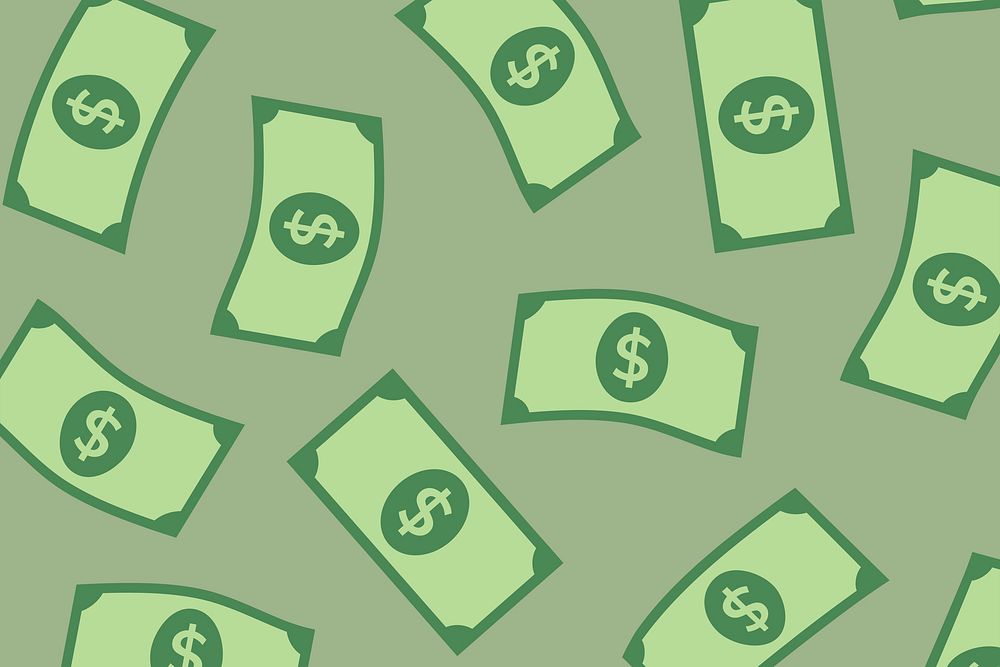 Dollar bill pattern background wallpaper, money psd finance illustration