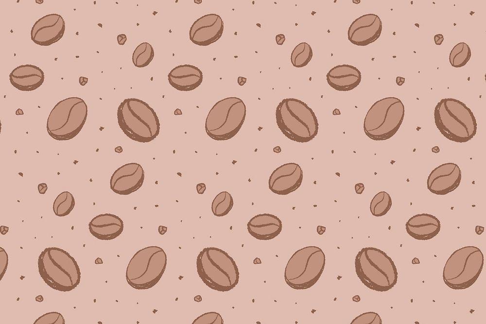 Coffee beans pattern background vector