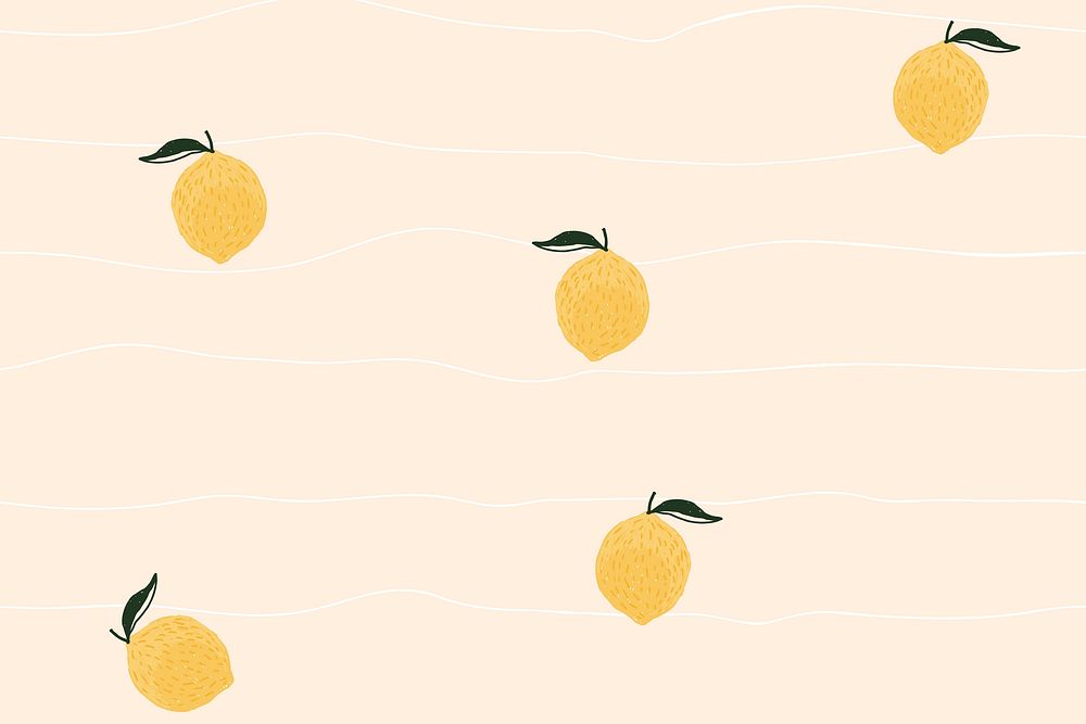 Lemon background desktop wallpaper, cute vector