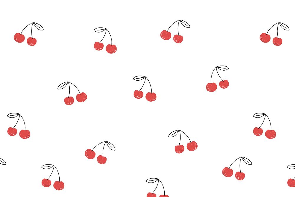 Cherry background psd, cute desktop wallpaper