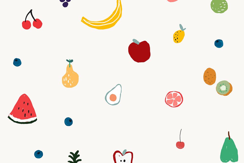 Fruits background desktop wallpaper, cute vector