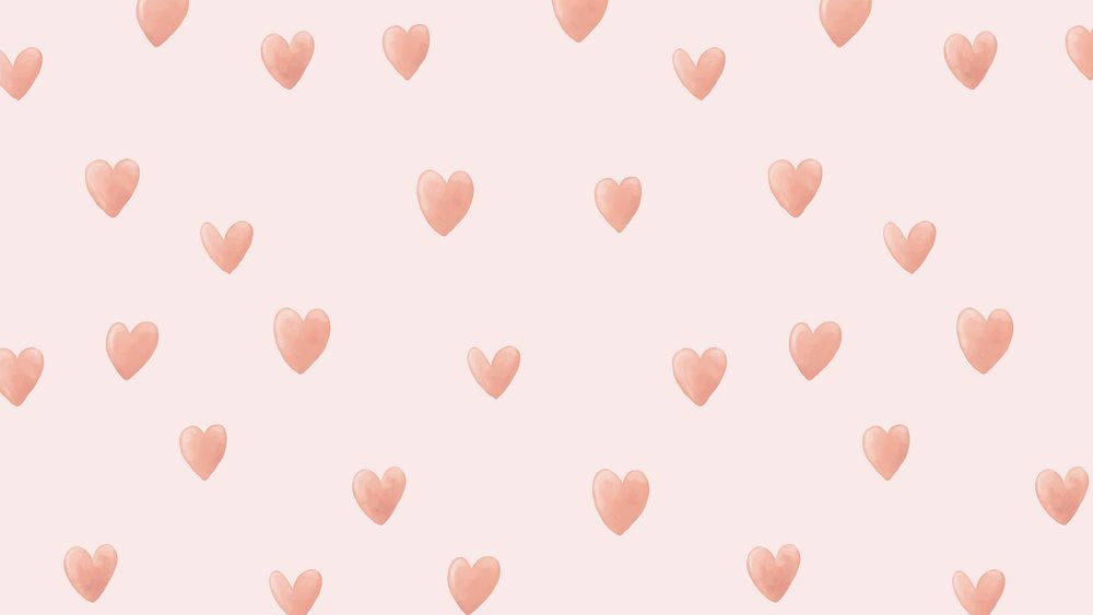 Heart desktop wallpaper vector, cute love background