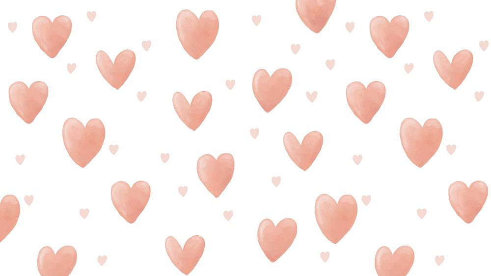Heart pattern wallpaper, cute love background vector