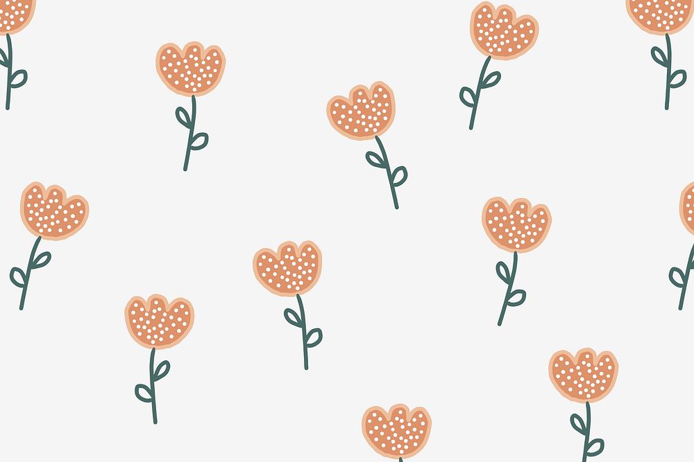 Flower background desktop wallpaper, cute vector