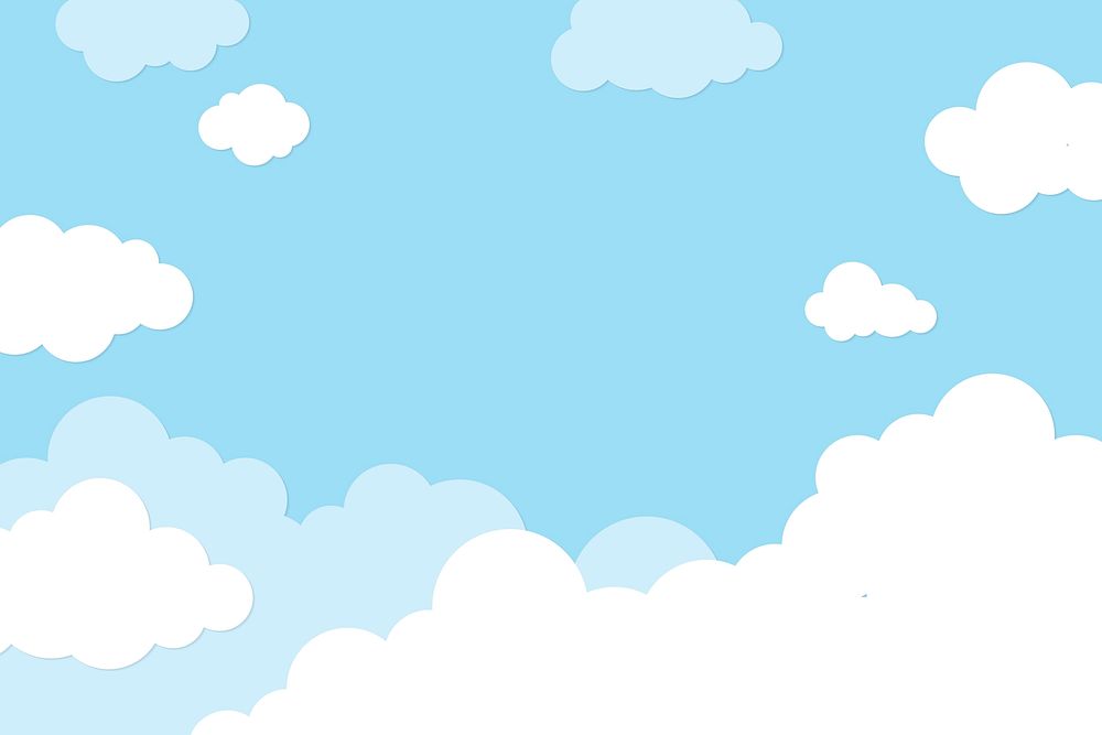 Sky background, pastel paper cut design vector