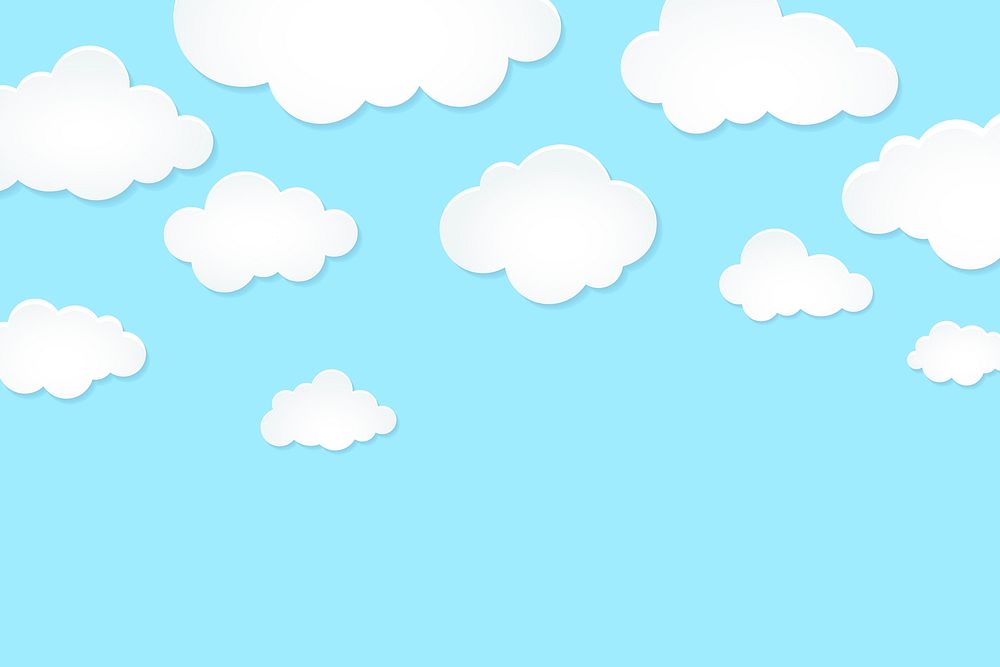Sky background, pastel paper cut style vector